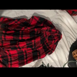 Flannel. Black red plaid